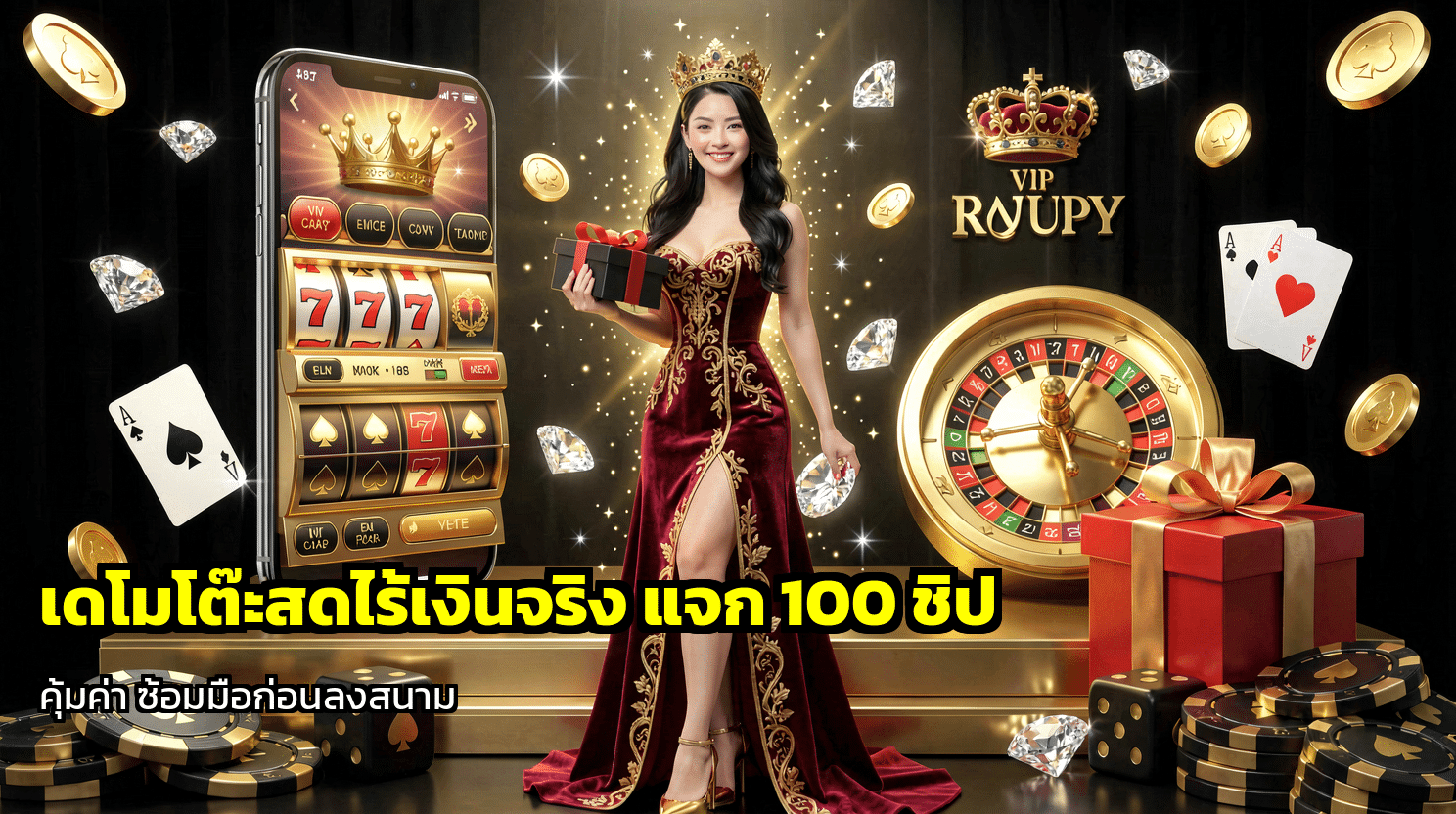 เดโมโต๊ะสดไร้เงินจริง